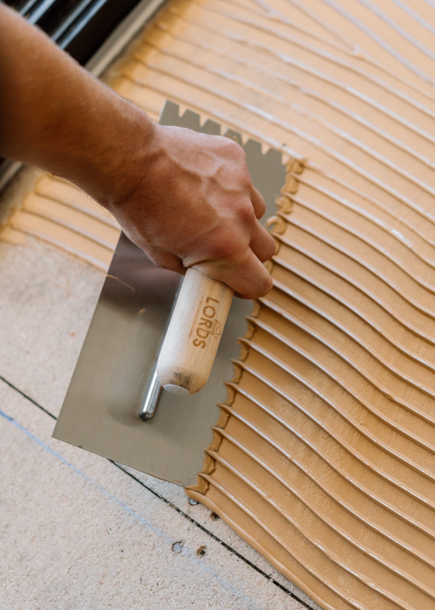 Lords Flat V-Notch Flooring Trowel — Professional Grade